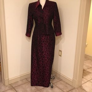 JS two piece top and bottom evening gown